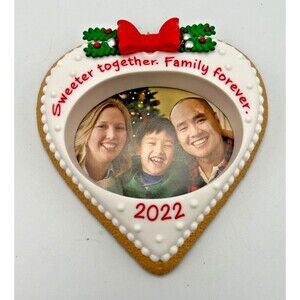 HALLMARK 2022 Keepsake Christmas Ornament ~ "Family Forever" Heart Shaped Photo